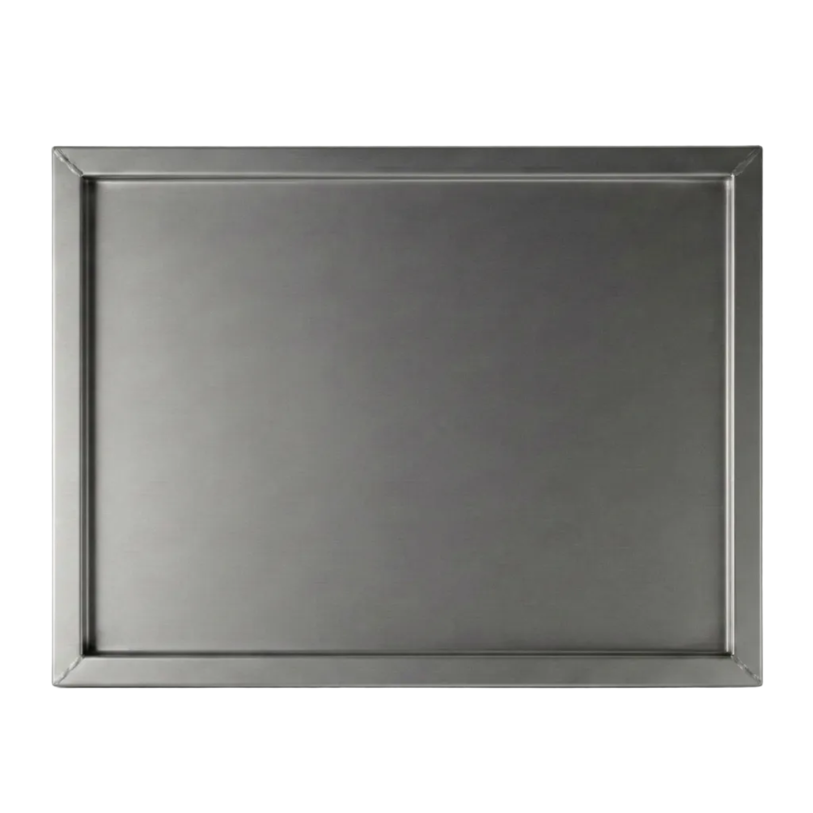 Metallic tray on a white background